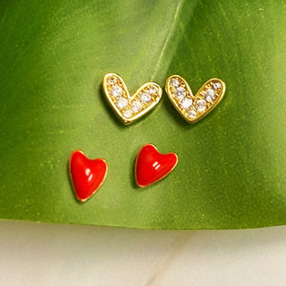 Red Heart Earring Set Of 2. - 1985 the VAULT Boutique