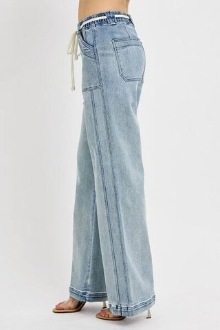 RISEN Full Size Straight Leg Jeans with Pockets Plus Size - 1985 the VAULT Boutique