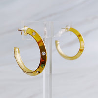 Jewel Studded Dimensional Hoop Earrings - 1985 the VAULT Boutique