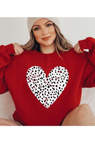 Valentine Distressed Dalmation Heart Sweater - 1985 the VAULT Boutique