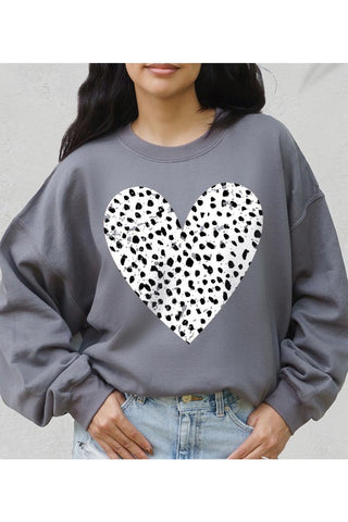 Valentine Distressed Dalmation Heart Sweater - 1985 the VAULT Boutique