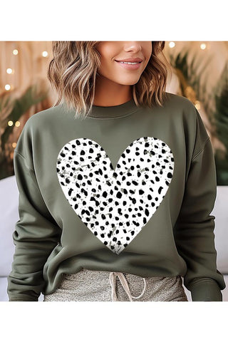 Valentine Distressed Dalmation Heart Sweater - 1985 the VAULT Boutique