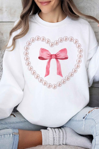 PEARL HEART BOW GRAPHIC SWEATSHIRT - 1985 the VAULT Boutique