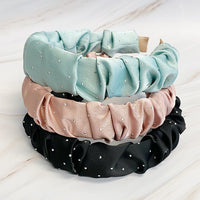 Scrunched Satin Jewel Dotted Headband - 1985 the VAULT Boutique