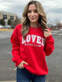 Loved John Red Sweatshirt - 1985 the VAULT Boutique