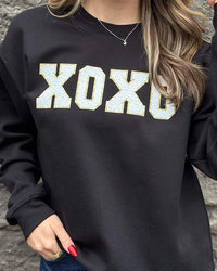 XOXO faux Patch Black Sweatshirt - 1985 the VAULT Boutique