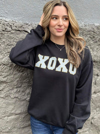 XOXO faux Patch Black Sweatshirt - 1985 the VAULT Boutique