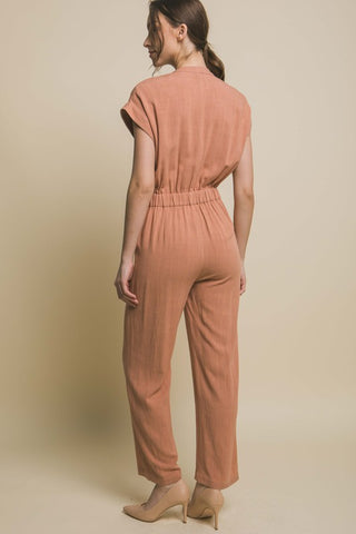 V-Neck Pocketed Jumpsuit - 1985 the VAULT Boutique