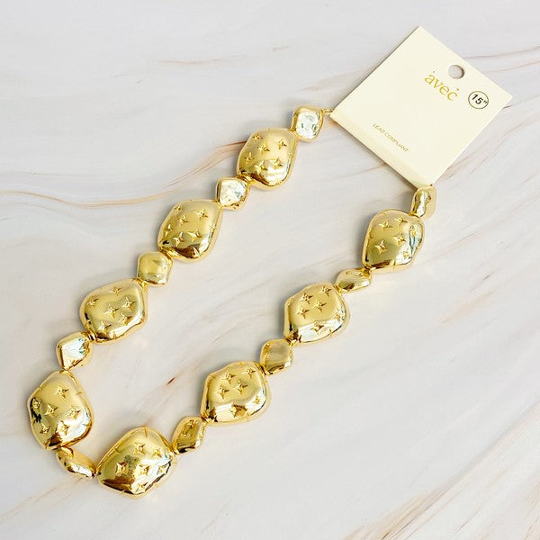 Starlight Golden Pebble Necklace - 1985 the VAULT Boutique