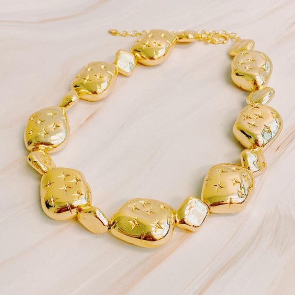 Starlight Golden Pebble Necklace - 1985 the VAULT Boutique