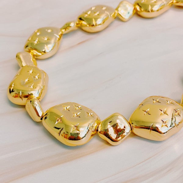 Starlight Golden Pebble Necklace - 1985 the VAULT Boutique