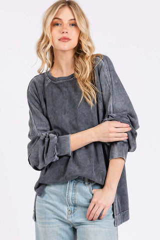 Mittoshop Mineral Wash Raglan Long Sleeve Oversized Top - 1985 the VAULT Boutique