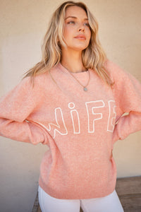 And The Why WIFEY & Heart Round Neck Sweater - 1985 the VAULT Boutique