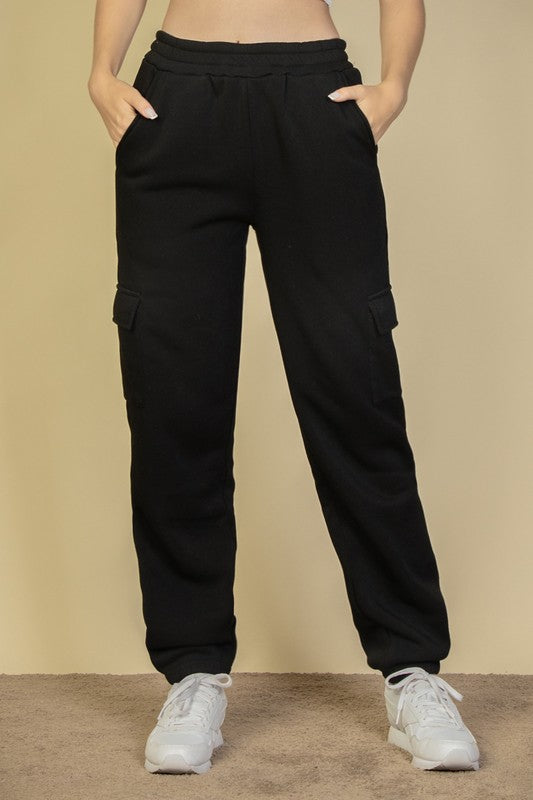 Side Pocket Drawstring Waist Sweatpants