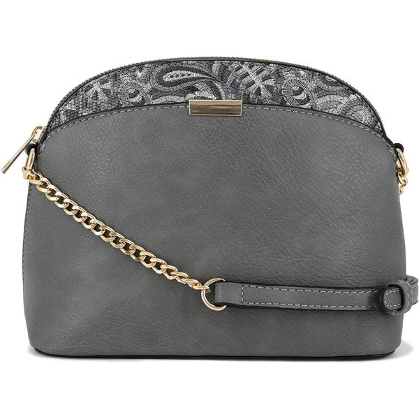 Paisley Accent Small Dome Crossbody Bag - 1985 the VAULT Boutique