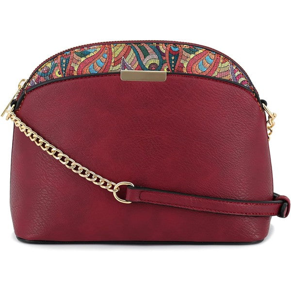 Paisley Accent Small Dome Crossbody Bag - 1985 the VAULT Boutique