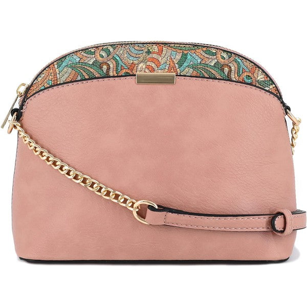 Paisley Accent Small Dome Crossbody Bag - 1985 the VAULT Boutique