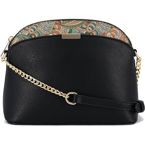 Paisley Accent Small Dome Crossbody Bag - 1985 the VAULT Boutique