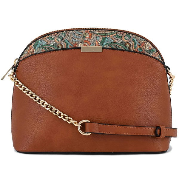 Paisley Accent Small Dome Crossbody Bag - 1985 the VAULT Boutique