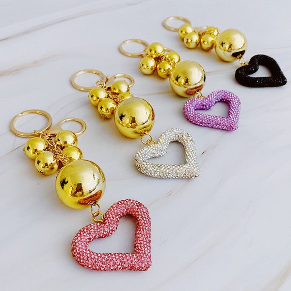 It Girl Glam Heart Bauble Key Chain - 1985 the VAULT Boutique