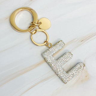 It Girl Glam Initial Key Chain - Crystal Clear - 1985 the VAULT Boutique