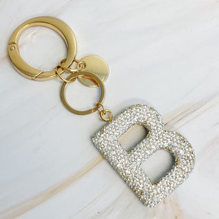 It Girl Glam Initial Key Chain - Crystal Clear - 1985 the VAULT Boutique