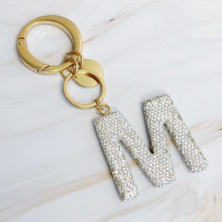 It Girl Glam Initial Key Chain - Crystal Clear - 1985 the VAULT Boutique