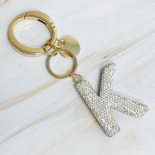 It Girl Glam Initial Key Chain - Crystal Clear - 1985 the VAULT Boutique