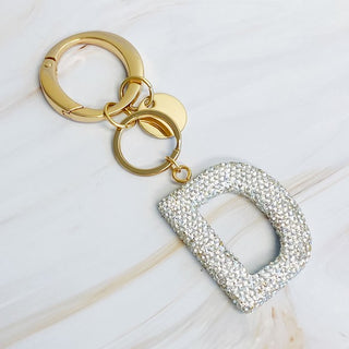 It Girl Glam Initial Key Chain - Crystal Clear - 1985 the VAULT Boutique