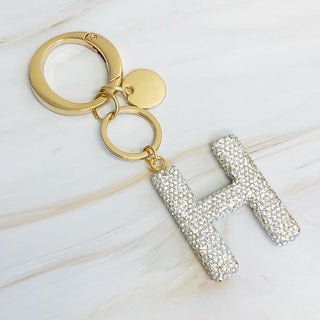 It Girl Glam Initial Key Chain - Crystal Clear - 1985 the VAULT Boutique