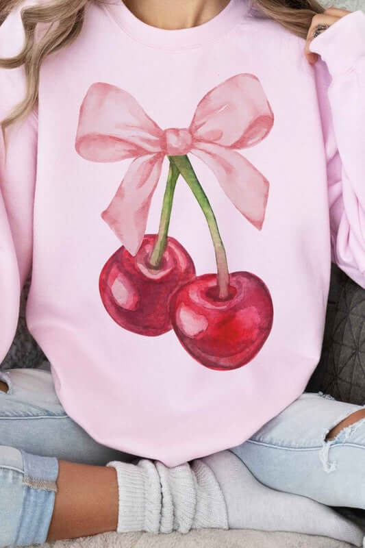 CHERRY BOW COQUETTE GRAPHIC SWEATSHIRT - 1985 the VAULT Boutique