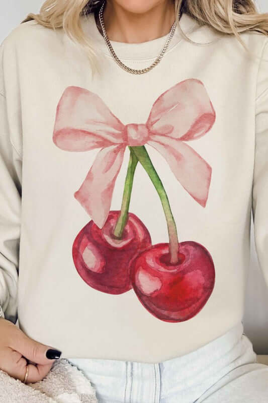 CHERRY BOW COQUETTE GRAPHIC SWEATSHIRT - 1985 the VAULT Boutique