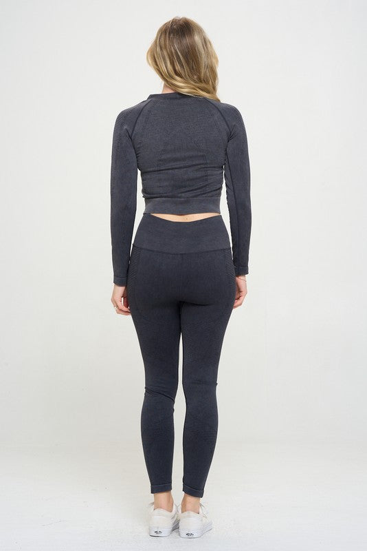 Ribbed Knit Tracksuit Two-Piece Set - 1985 the VAULT Boutique