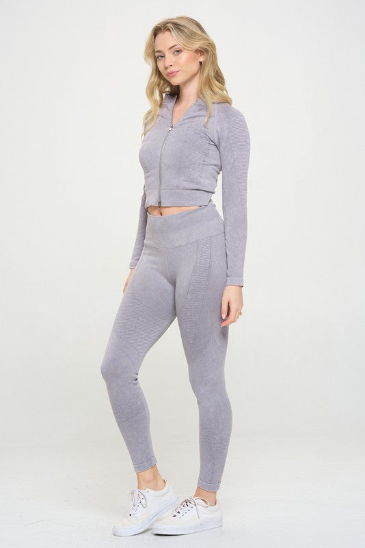 Ribbed Knit Tracksuit Two-Piece Set - 1985 the VAULT Boutique