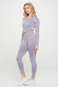 Ribbed Knit Tracksuit Two-Piece Set - 1985 the VAULT Boutique