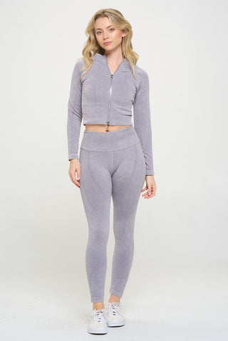 Ribbed Knit Tracksuit Two-Piece Set - 1985 the VAULT Boutique