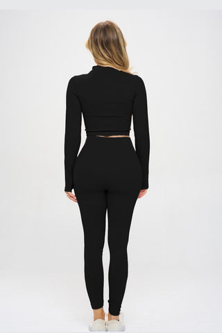 Seamless Ribbed Tracksuit Zip-up Two-Piece Set - 1985 the VAULT Boutique