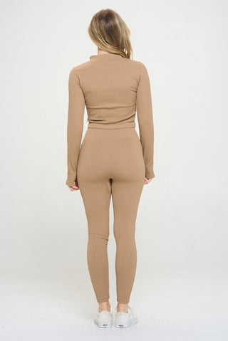 Seamless Ribbed Tracksuit Zip-up Two-Piece Set - 1985 the VAULT Boutique