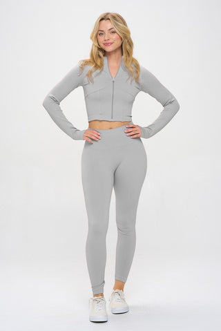 Seamless Ribbed Tracksuit Zip-up Two-Piece Set - 1985 the VAULT Boutique