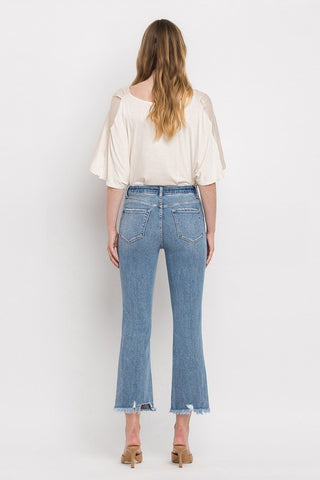 High Rise Crop Flare Jeans