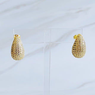 Paved Teardrop Stud Earrings - 1985 the VAULT Boutique