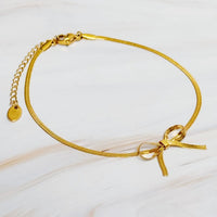 Herringbone Chain Bow Anklet - 1985 the VAULT Boutique