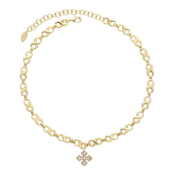 White Shell Cross Chain Necklace - 1985 the VAULT Boutique