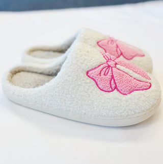 Pink Lounge Bow Cozy Slippers - 1985 the VAULT Boutique