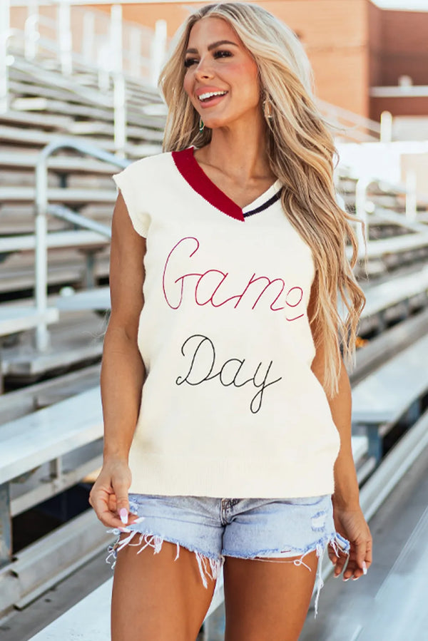 GAME DAY V-Neck Sweater Vest - 1985 THE VAULT