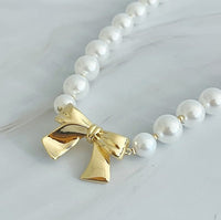 Bow And Pearls Necklace - 1985 the VAULT Boutique