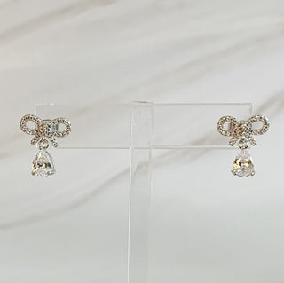 Sparkly Bow Teardrop Earrings - 1985 the VAULT Boutique