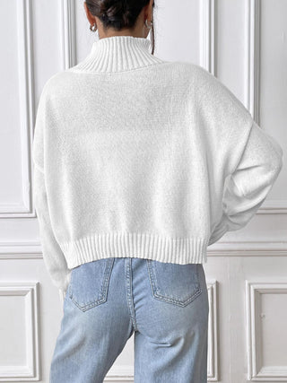 Bow Turtleneck Long Sleeve Sweater - 1985 the VAULT Boutique