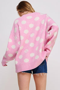 POLKA DOT/SOCCER BALL LONG SLEEVE KNIT SWEATER - 1985 the VAULT Boutique