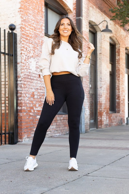 Black FULL LENGTH Leggings with POCKETS - 1985 the VAULT Boutique